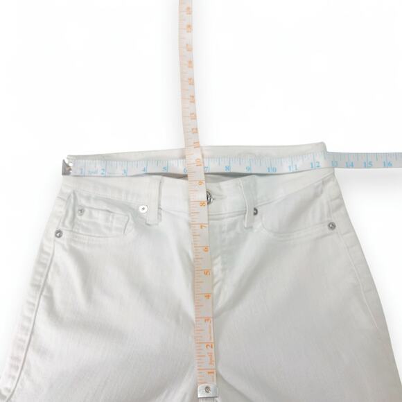 7 For All Mankind Roxanne Ankle Jeans 25x26 White Slim Fit Stretch Designer - Picture 10 of 12